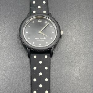 Kate Spade‎ Morningside Black Dot Silicone Sporty Watch Style No. KSW1654